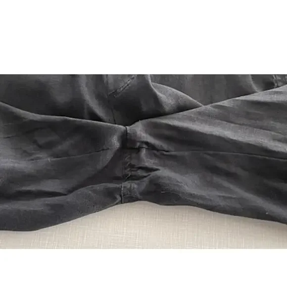 Quince Sz M Wide Leg Linen Pants Black Elastic Breezy Vacation Travel Relaxed - Picture 13 of 16